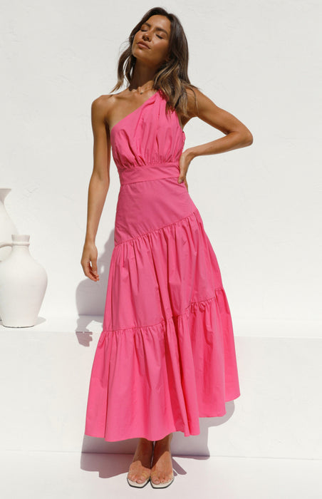 Elegant Off-Shoulder Women's Cotton Maxi Dress