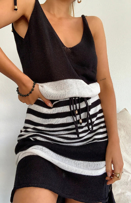 Striped Sleeveless V-Neck Dress: Summer Chic