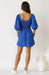 Elegant Solid Color Women's Polyester Dress with Lantern Sleeves