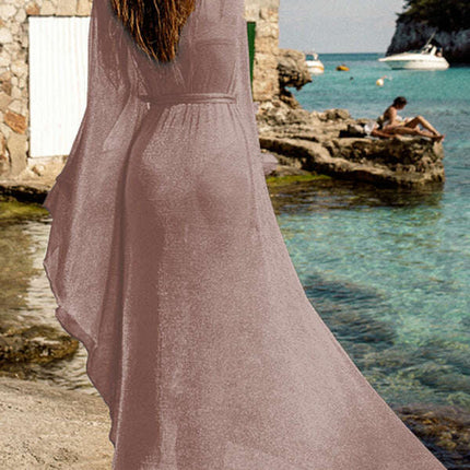 Sexy scale mesh beach shirt swimsuit with sunscreen cardigan