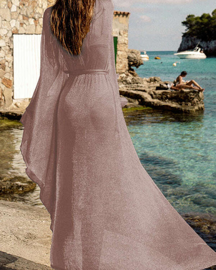 Sexy scale mesh beach shirt swimsuit with sunscreen cardigan