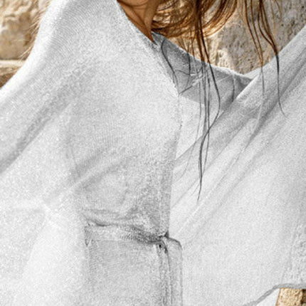 Sexy scale mesh beach shirt swimsuit with sunscreen cardigan