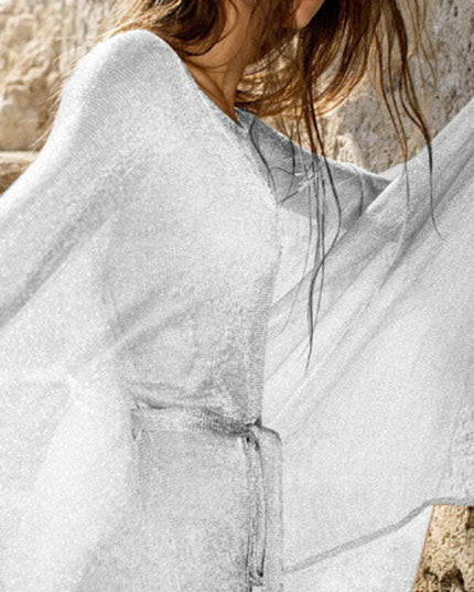 Sexy scale mesh beach shirt swimsuit with sunscreen cardigan