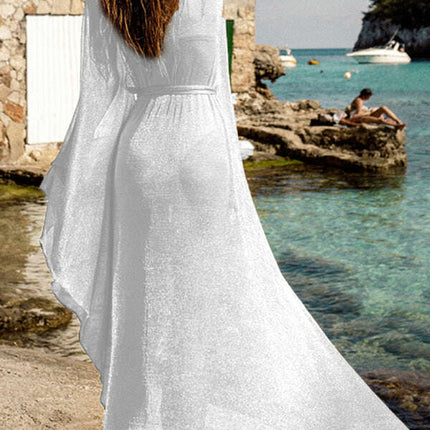 Sexy scale mesh beach shirt swimsuit with sunscreen cardigan