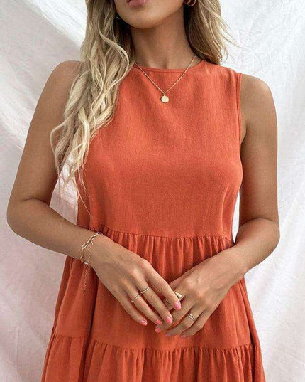 Lotus Blossom Cotton Summer Dress - Women's Chic Essential