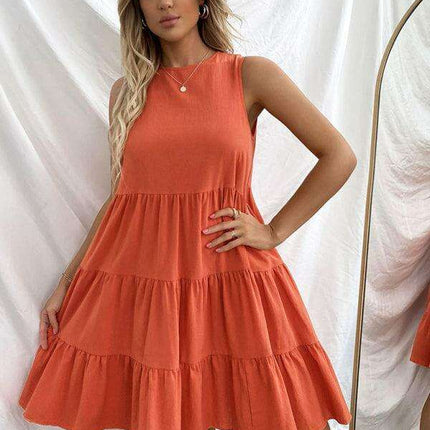 Lotus Blossom Cotton Summer Dress - Women's Chic Essential