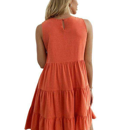 Lotus Blossom Cotton Summer Dress - Women's Chic Essential