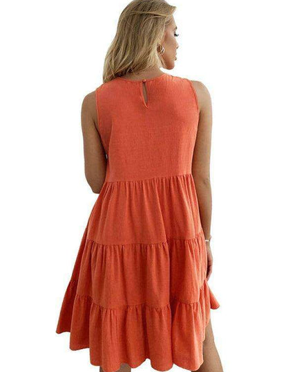 Lotus Blossom Cotton Summer Dress - Women's Chic Essential