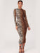 Leopard Print Long-Sleeve Dress - Stylish Women's Evening Wear