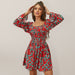Floral Princess Sleeve Dress: Chic Woven Detail for Women