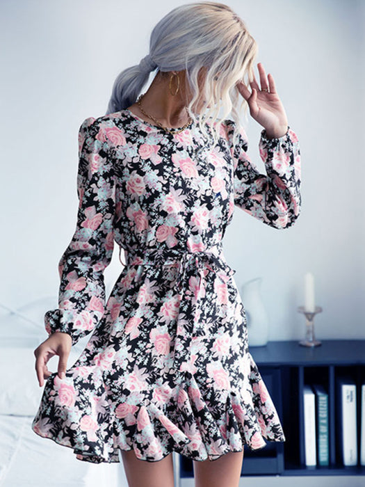 Autumn-Winter Essential: Stylish Long Sleeve Short Skirt Dress for Women