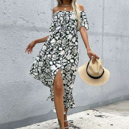 Elegant Asymmetrical Print Midi Dress for Effortless Style