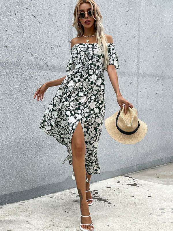 Elegant Asymmetrical Print Midi Dress for Effortless Style