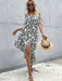 Stylish One-Shoulder Midi Dress with Flattering Print and Slim Fit