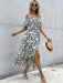 Elegant One-Shoulder Midi Dress with Chic Print and Figure-Hugging Fit