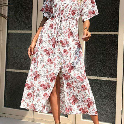 Summer Breeze Floral Short Sleeve Dress for Women