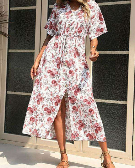 Summer Breeze Floral Short Sleeve Dress for Women