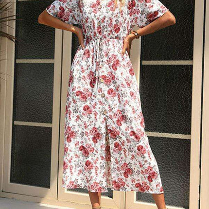 Summer Breeze Floral Short Sleeve Dress for Women
