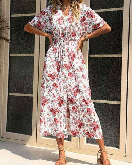 Summer Breeze Floral Short Sleeve Dress for Women