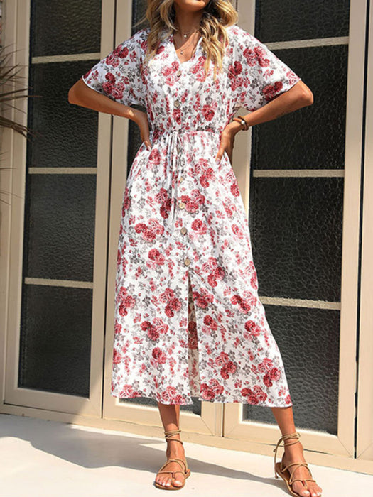 Summer Print Short Sleeve Women's Casual Dress
