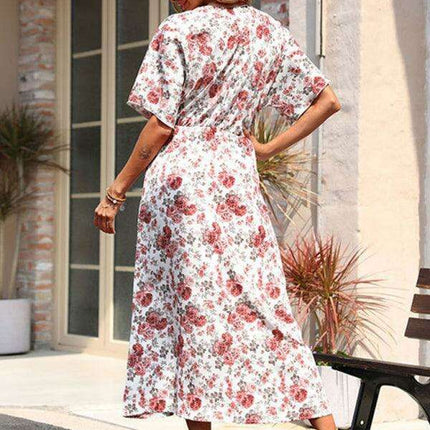 Summer Breeze Floral Short Sleeve Dress for Women