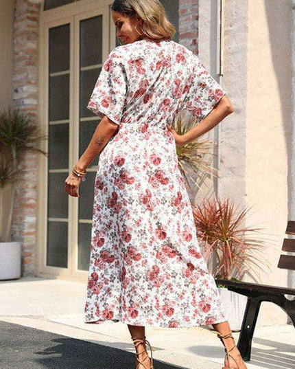 Summer Breeze Floral Short Sleeve Dress for Women