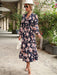 Chic Retro Printed Dress with Long Sleeves - Stylish Autumn & Winter Wear
