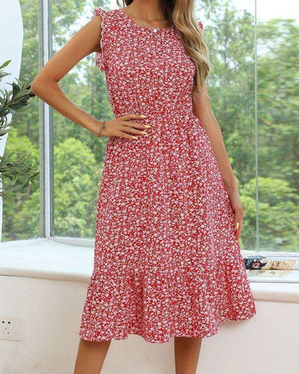 Chic Floral Sleeveless Dress for Effortless Sophistication