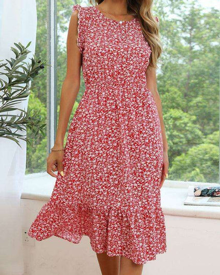 Chic Floral Sleeveless Dress for Effortless Sophistication