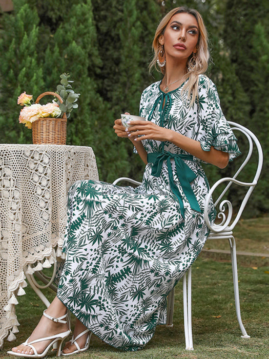 Floral V-Neck Dress with Petal Sleeves - Perfect for Effortless Summer Style