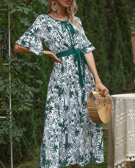 Mori Blossom V-Neck Dress with Graceful Petal Sleeves - Essential Summer Fashion