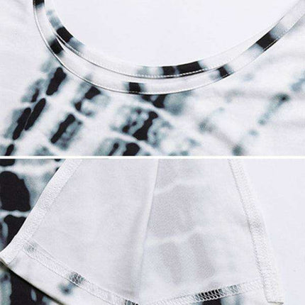 Chic European Tie Dye Summer Dress with Flattering Fit