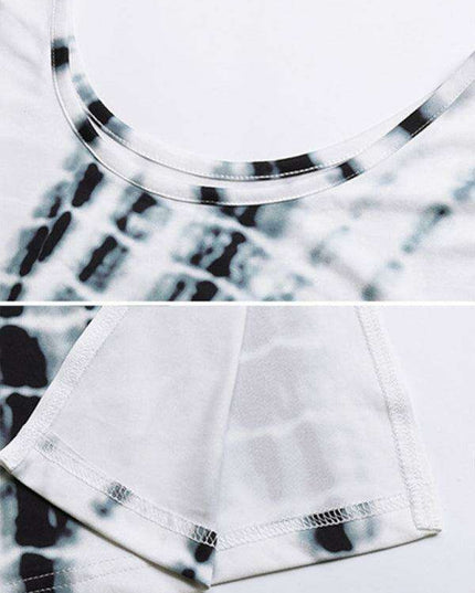 Chic European Tie Dye Summer Dress with Flattering Fit