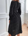 Chic Black Polka Dot Princess Sleeve A-line Dress for Fall Women