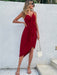 Elegant Irregular Hemline Polyester Slip Dress for Versatile Styling