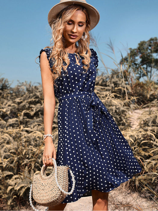 Polka Dot Pleated Dress - Chic and Airy