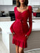 Elegant Knit Long Sleeve Dress with Raglan Sleeves for Women