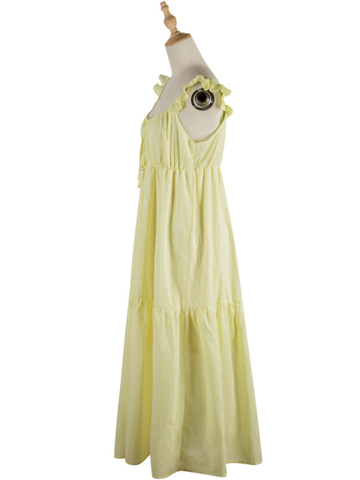 Retro Elegance Women's Vintage Cotton Suspender Dress