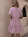 Elegant High-Waisted Coating Dress with Short Sleeves - Versatile Elegance for Women
