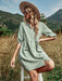 Elegant V-Neck Midi Dress with Convertible Sleeves for Women