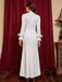 Glamorous Deep V-Neck Feather-Embellished Evening Dress