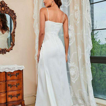 Chic Sleeveless V-Neck Maxi Dress in Luxurious Soft Polyester for Women