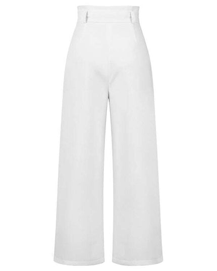 Women's trousers casual versatile wide leg trousers with belt