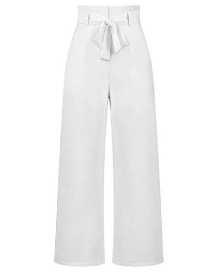 Women's trousers casual versatile wide leg trousers with belt