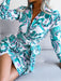 Chic Women's Printed Polyester Skirt and Tie Set