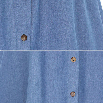 Women's Solid Denim Button-Front Skirt