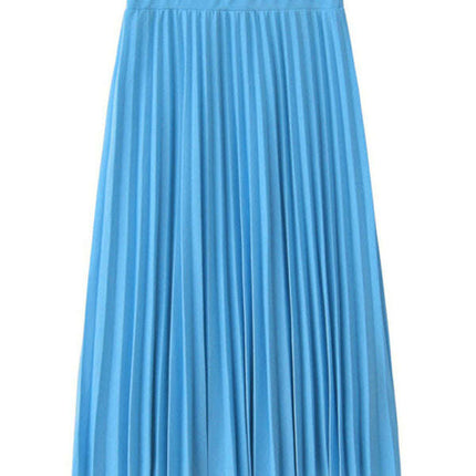 Women's Pleated Knit Midi Skirt Spring-Summer