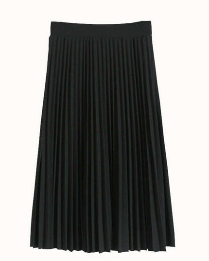 Women's Pleated Knit Midi Skirt Spring-Summer