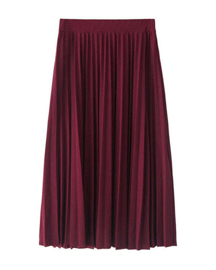 Women's Pleated Knit Midi Skirt Spring-Summer