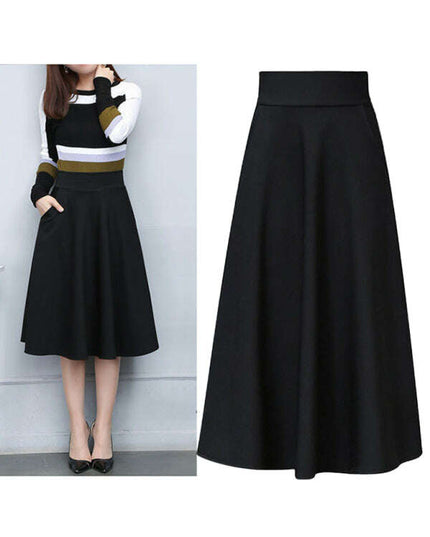women's waist all-match mid-length skirt